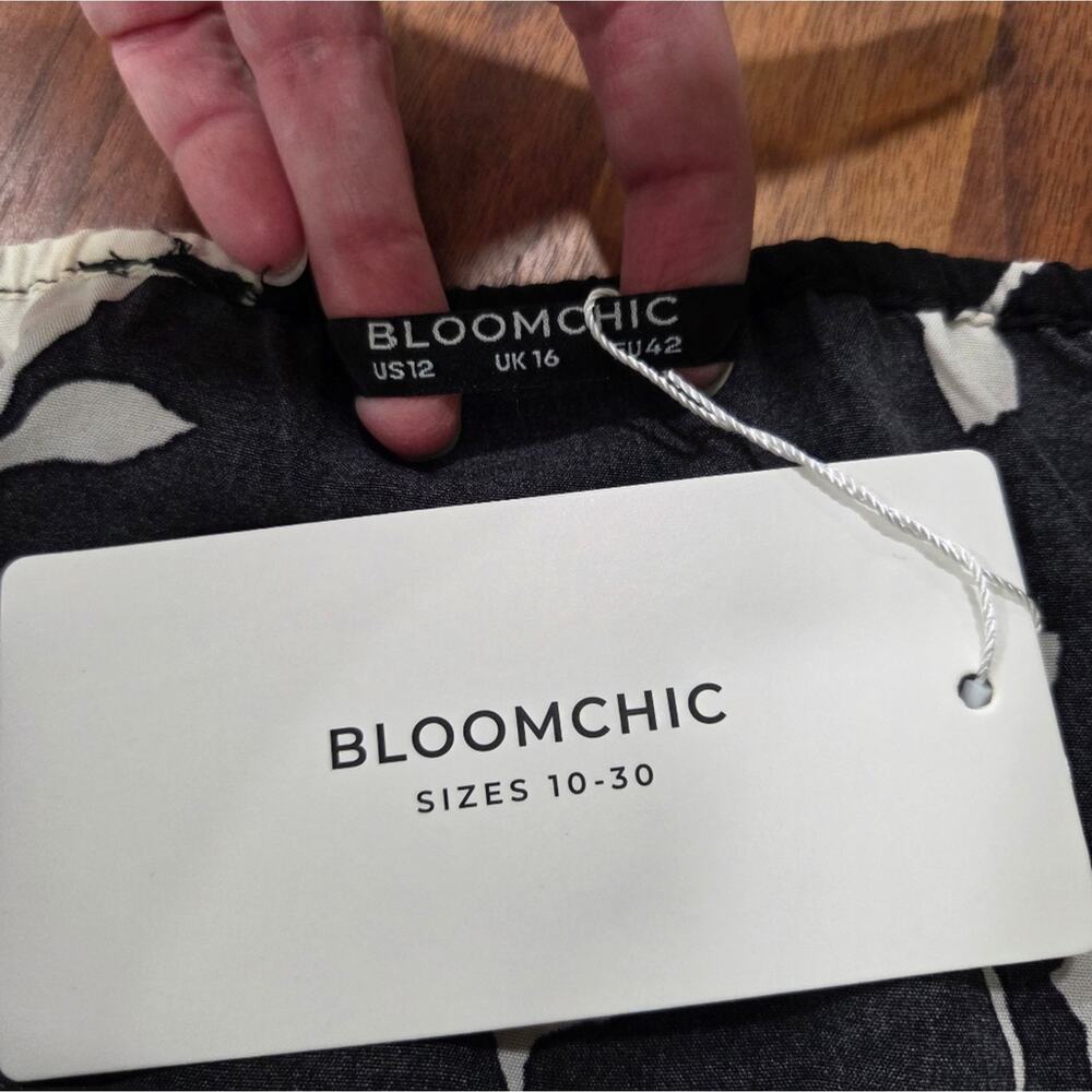 Bloomchic Floral Midi Dress Elbow Length Sleeves Pockets NWT Size 12 - Picture 7 of 10
